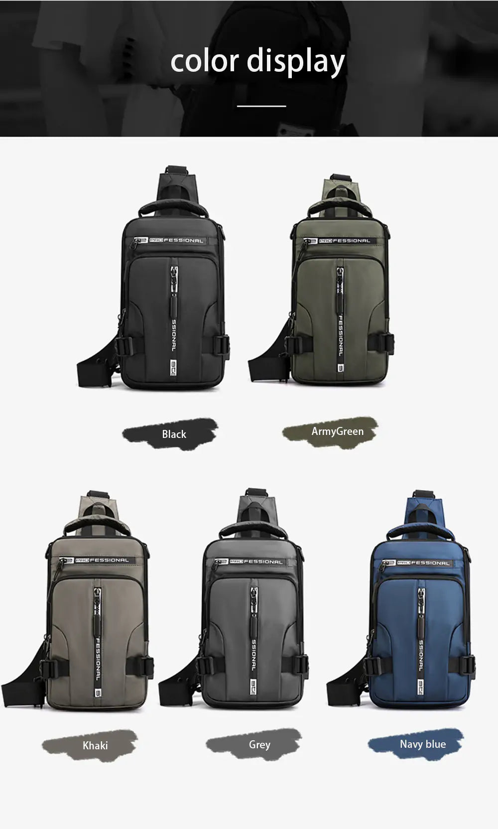 USB Charging Chest Bag